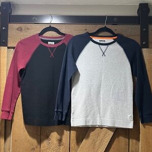 Bass Kids Long-Sleeve Raglan Tops - Black & Berry, Gray & Navy
